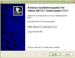 Skrmdump frn VLC:s installation